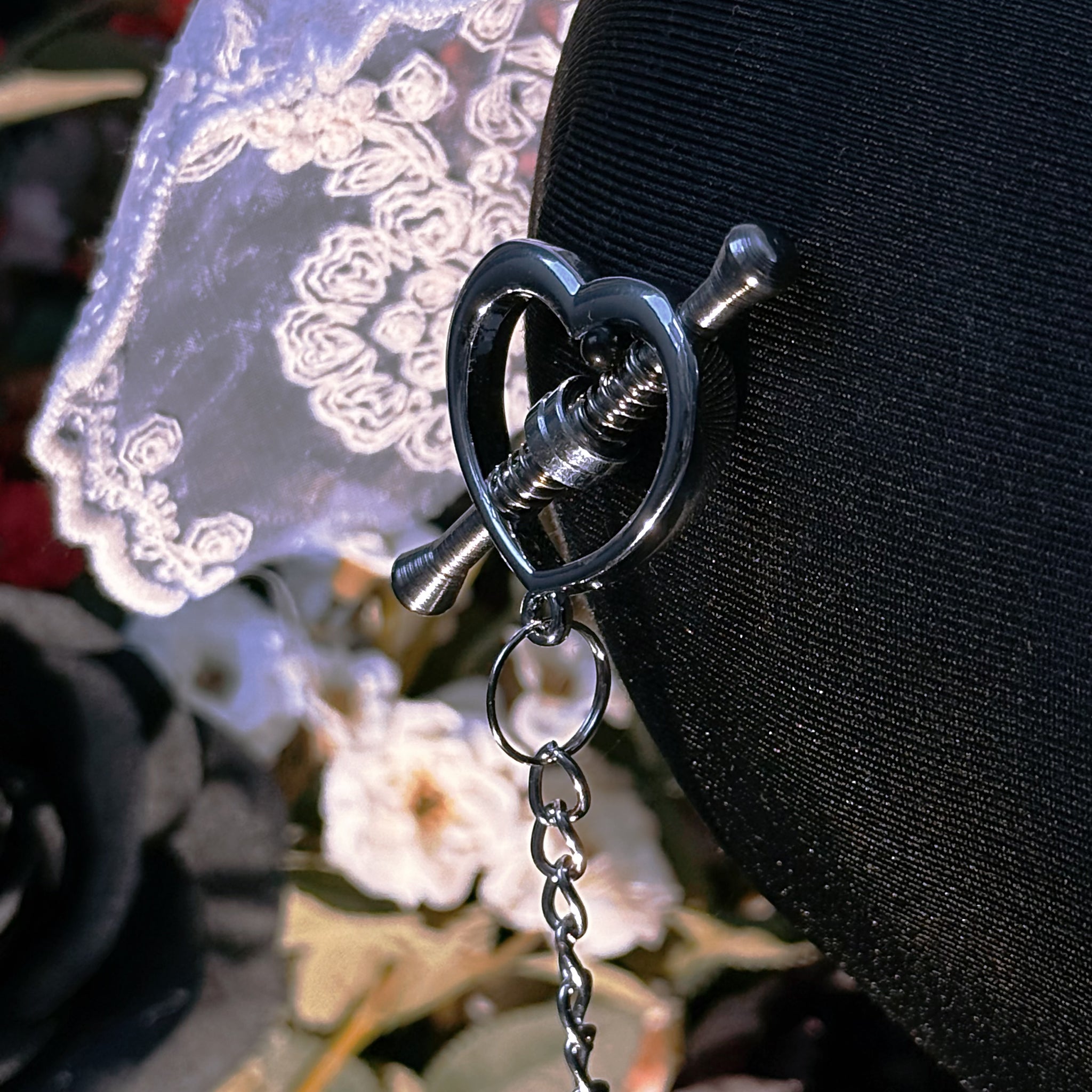 Reveriee Venus Heart Chain Nipple Clamps | Stainless Steel Spring Clamps